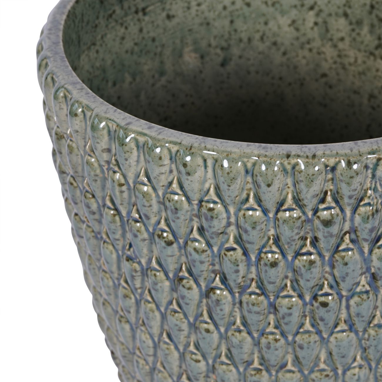 Mediterranean Reactive Glaze Ceramic Green Planter